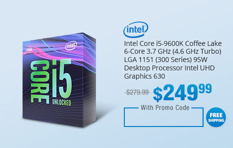 Intel Core i5-9600K Coffee Lake 6-Core 3.7 GHz (4.6 GHz Turbo) LGA 1151 (300 Series) 95W Desktop Processor Intel UHD Graphics 630