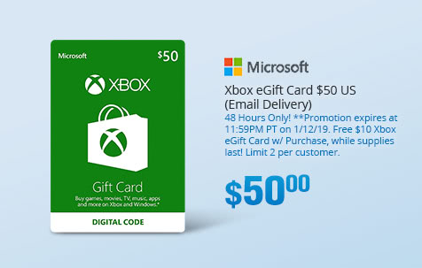 Xbox Gift Card $50 US (Email Delivery)