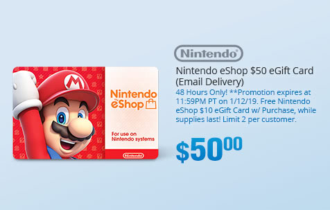 Nintendo eShop $50 Gift Card - (Email Delivery)