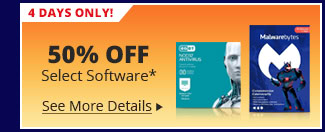 50% Off Select Software*