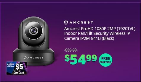 Amcrest ProHD 1080P 2MP (1920TVL) Indoor Pan/Tilt Security Wireless IP Camera IP2M-841B (Black)