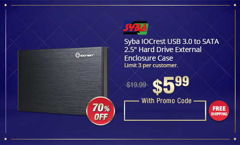 Syba IOCrest USB 3.0 to SATA 2.5" Hard Drive External Enclosure Case