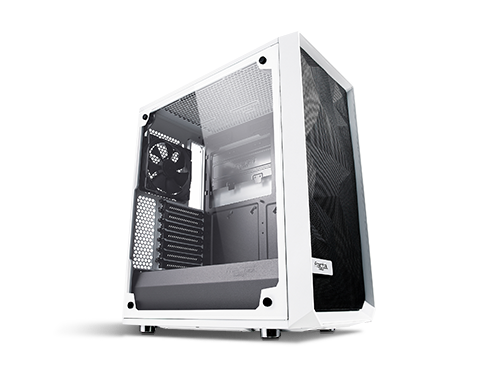 Fractal Design Meshify C White Steel / Tempered Glass ATX Mid Tower High-Airflow Compact Clear Tempered Glass Computer Case