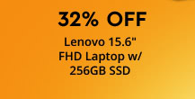 32% OFF Lenovo AMD Ryzen 7 15.6" FHD Laptop w/ 256GB SSD