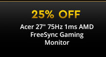 25% Off Acer 27 inch 75Hz 1ms AMD Gaming Monitor