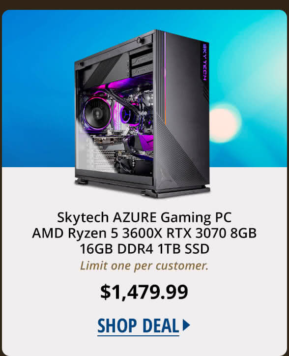 Skytech AZURE Gaming PC AMD Ryzen 5 3600X RTX 3070 8GB 16GB DDR4 1TB SSD