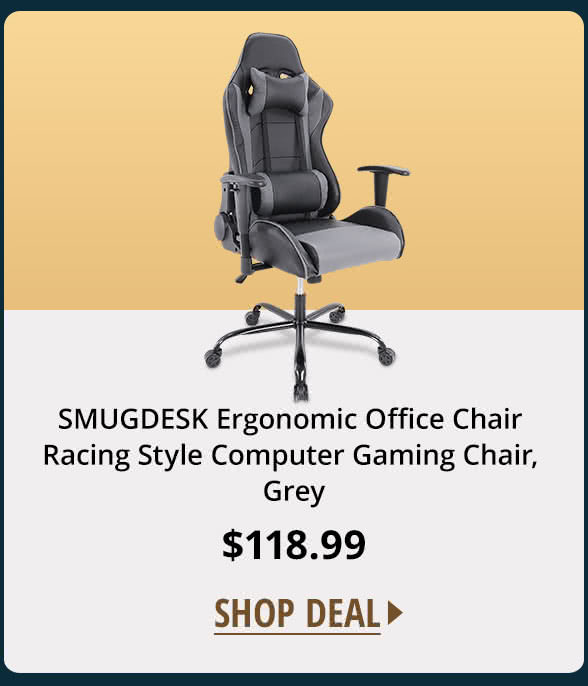 SMUGDESK Ergonomic Office Chair Racing Style Computer Gaming Chair, Grey