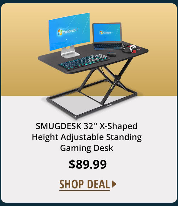 SMUGDESK 32" X-Shaped Height Adjustable Standing Gaming Desk