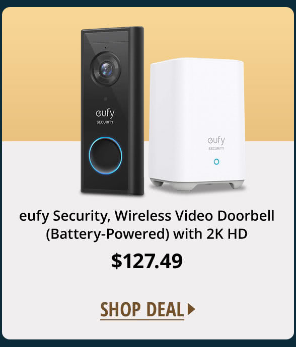 eufy Security, Wireless Video Doorbell (Battery-Powered) with 2K HD