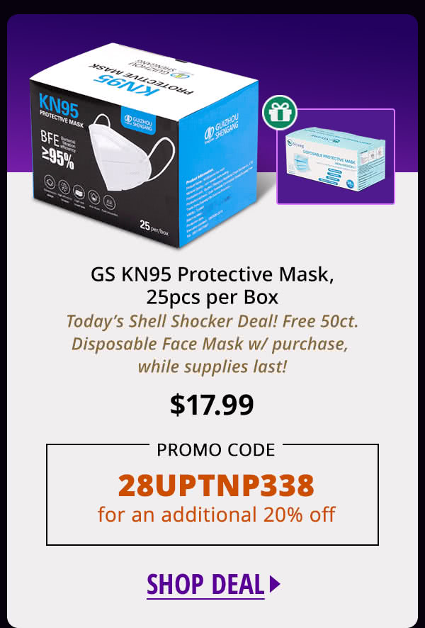 GS KN95 Protective Mask, 25pcs per Box