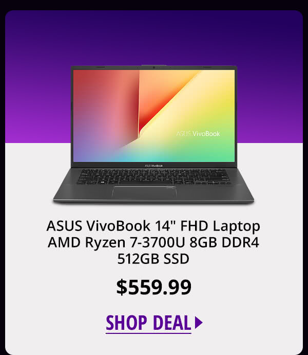 ASUS VivoBook 14" FHD Laptop AMD Ryzen 7-3700U 8GB DDR4 512GB SSD