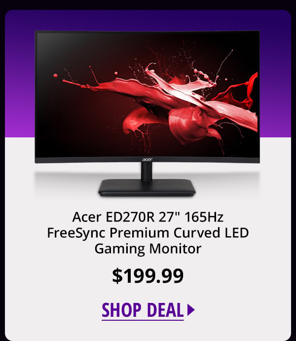 Acer ED270R 27" 165Hz FreeSync Premium Curved LED Gaming Monitor