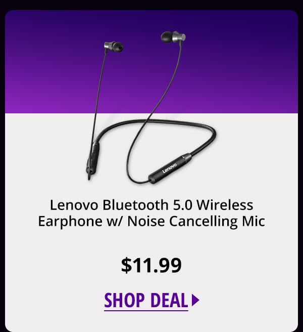 Lenovo Bluetooth 5.0 Wireless Earphone w/ Noise Cancelling Mic