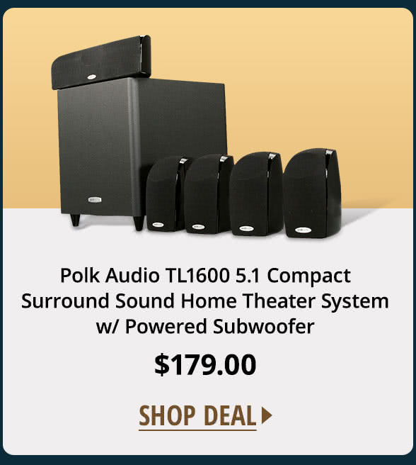 Polk Audio TL1600 5.1 Compact Surround Sound Home Theater System w/ Powered Subwoofer