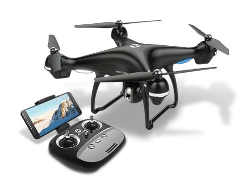 Holy Stone HS100 GPS FPV Drone w/ 1080P Camera and GPS Return to Home, Bonus Battery, Black