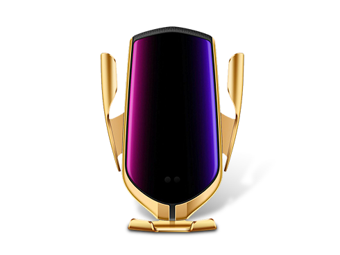 Ochine Automatic Clamping 10W Qi Wireless Charger Smart Infrared Sensor Car Holder, Gold