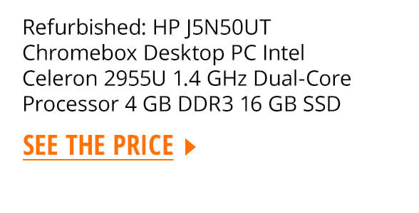 Refurbished: HP J5N50UT Chromebox Desktop PC Intel Celeron 2955U 1.4 GHz Dual-Core Processor 4 GB DDR3 16 GB SSD