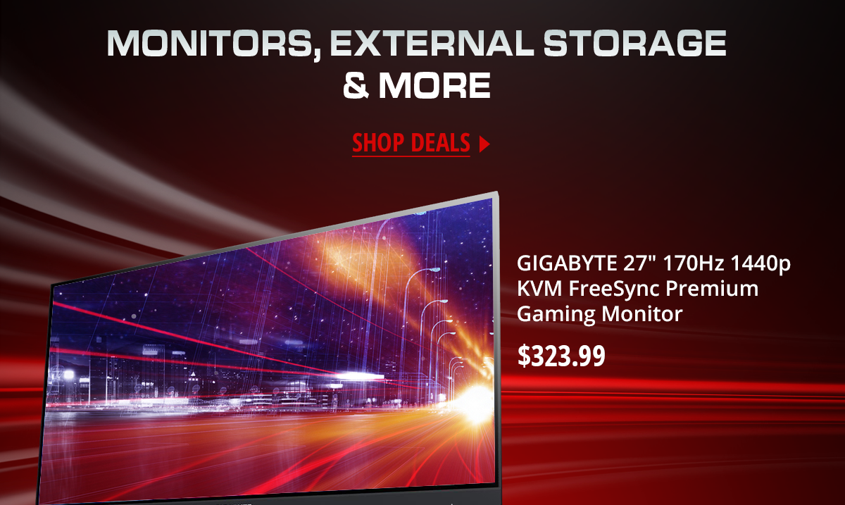 Monitors, External Storage & More