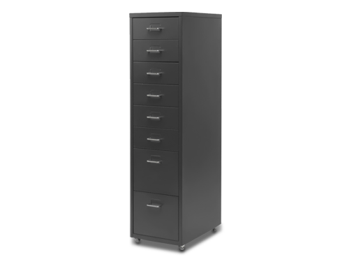 iKayaa Metal Drawer Filing Cabinet Detachable Mobile Steel File Cabinets w/ 8 Drawers 4 Casters