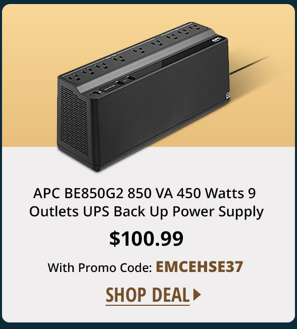 APC BE850G2 850 VA 450 Watts 9 Outlets UPS Back Up Power Supply