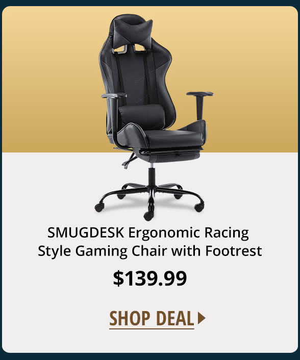 SMUGDESK Ergonomic Racing Style Gaming Chair with Footrest