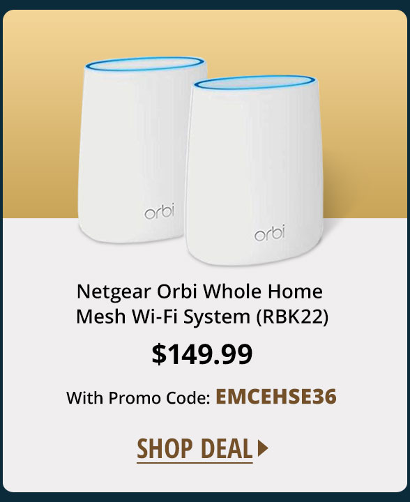 Netgear Orbi Whole Home Mesh Wi-Fi System (RBK22)