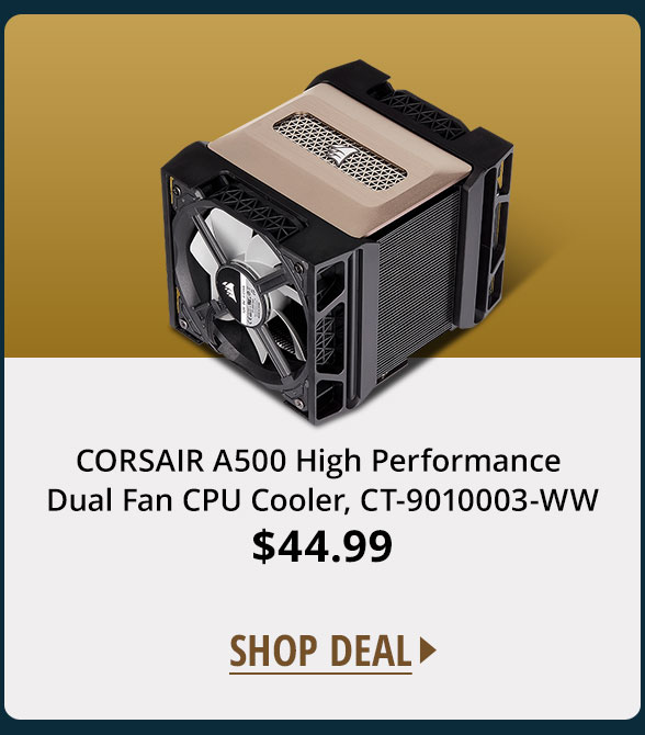 CORSAIR A500 High Performance Dual Fan CPU Cooler, CT-9010003-WW