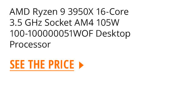 AMD Ryzen 9 3950X 16-Core 3.5 GHz Socket AM4 105W 100-100000051WOF Desktop Processor