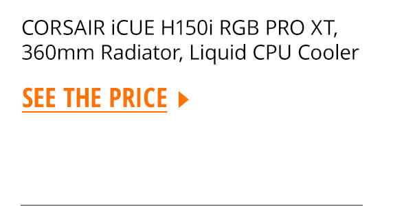 CORSAIR iCUE H150i RGB PRO XT, 360mm Radiator, Liquid CPU Cooler