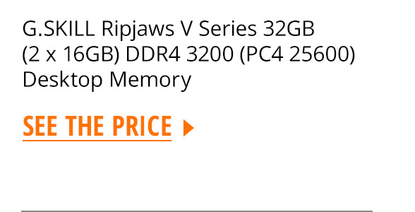 G.SKILL Ripjaws V Series 32GB (2 x 16GB) DDR4 3200 (PC4 25600) Desktop Memory