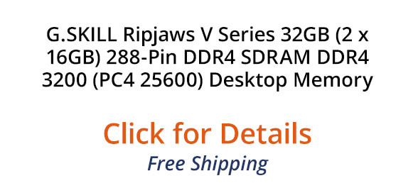 G.SKILL Ripjaws V Series 32GB (2 x 16GB) 288-Pin DDR4 SDRAM DDR4 3200 (PC4 25600) Desktop Memory