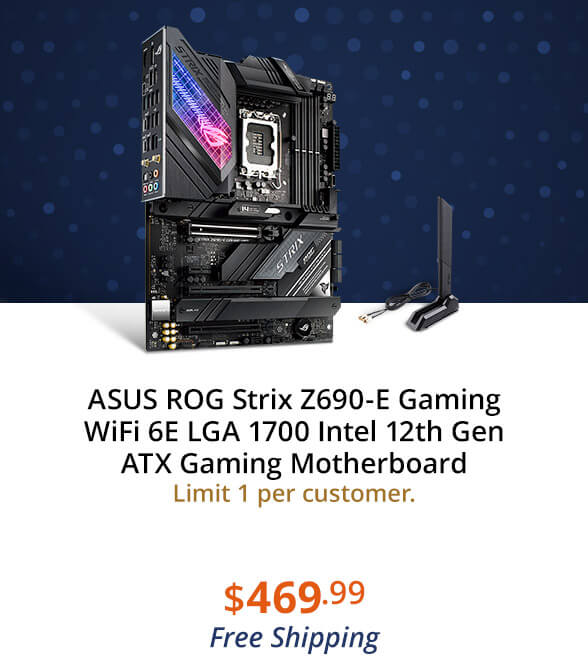 ASUS ROG Strix Z690-E Gaming WiFi 6E LGA 1700 Intel 12th Gen ATX Gaming Motherboard