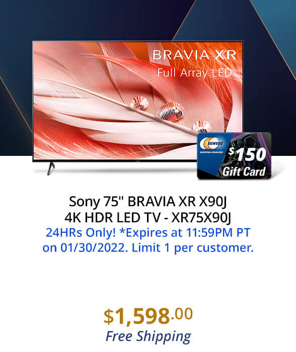 Sony 75" BRAVIA XR X90J 4K HDR LED TV - XR75X90J