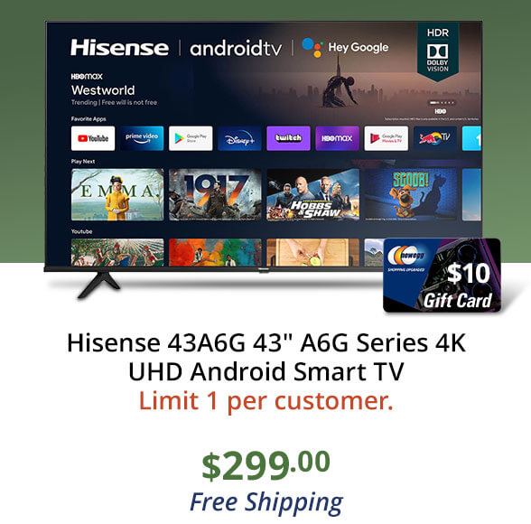 Hisense 43A6G 43" A6G Series 4K UHD Android Smart TV