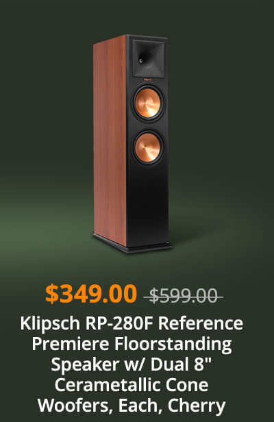 Klipsch RP-280F Reference Premiere Floorstanding Speaker With Dual 8" Cerametallic Cone Woofers - Each (Cherry)