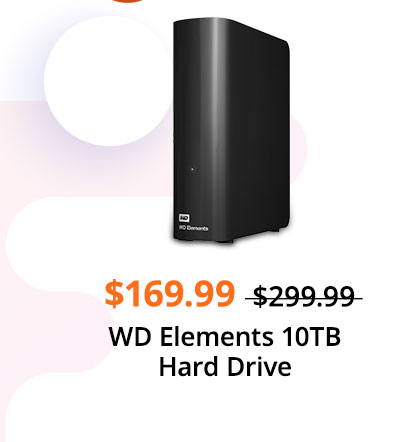 
WD Elements 10TB USB 3.0 Desktop Hard Drive Black WDBWLG0100HBK-NESN