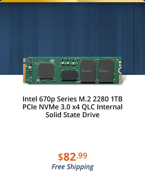 Intel 670p Series M.2 2280 1TB PCIe NVMe 3.0 x4 QLC Internal Solid State Drive