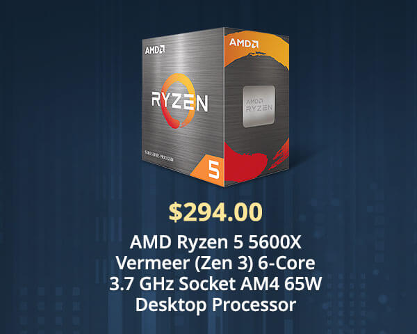 AMD Ryzen 5 5600X Vermeer (Zen 3) 6-Core 3.7 GHz Socket AM4 65W Desktop Processor