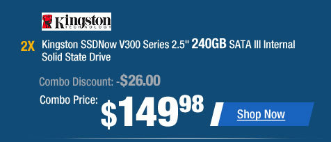 Combo: 2x - Kingston SSDNow V300 Series SV300S37A/240G 2.5" 240GB SATA III Internal Solid State Drive (SSD)