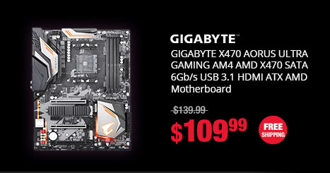 GIGABYTE X470 AORUS ULTRA GAMING AM4 AMD X470 SATA 6Gb/s USB 3.1 HDMI ATX AMD Motherboard