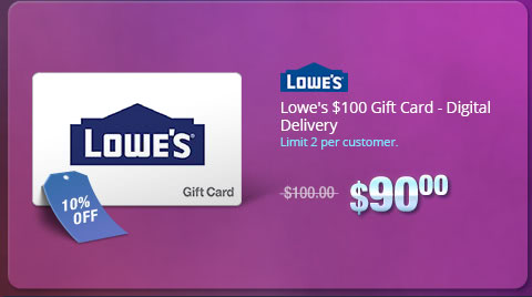 Lowe's $100 Gift Card - Digital Delivery