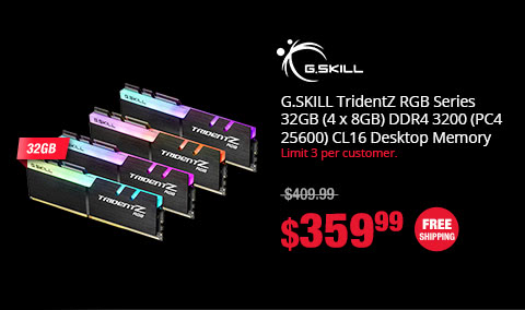 G.SKILL TridentZ RGB Series 32GB (4 x 8GB) DDR4 3200 (PC4 25600) CL16 Desktop Memory