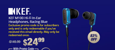 KEF M100 Hi-Fi In-Ear Headphones, Racing Blue