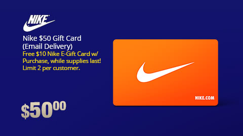 Nike $50 Gift Card (Email Delivery)