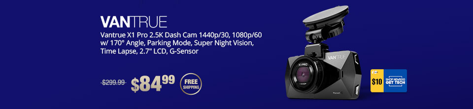 Vantrue X1 Pro 2.5K Dash Cam Super HD 1440P30 1080P60 Dashboard Camera Car Video Recorder w/ 170 Wide Angle, Parking Mode, Super Night Vision, Time lapse, 2.7" LCD, G-Sensor