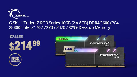 G.SKILL TridentZ RGB Series 16GB (2 x 8GB) DDR4 3600 (PC4 28800) Intel Z170 / Z270 / Z370 / X299 Desktop Memory