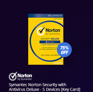 Symantec Norton Security with Antivirus Deluxe - 5 Devices [Key Card]