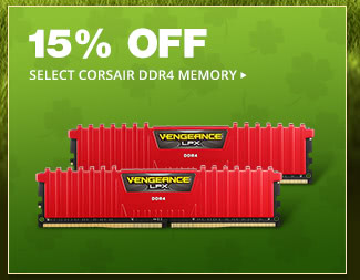 15% OFF SELECT CORSAIR DDR4 MEMORY*