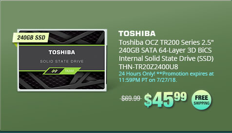 Toshiba OCZ TR200 Series 2.5" 240GB SATA 64-Layer 3D BiCS Internal Solid State Drive (SSD) THN-TR20Z2400U8
