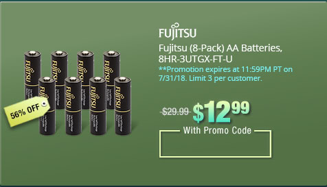Fujitsu (8-Pack) AA Batteries, 8HR-3UTGX-FT-U